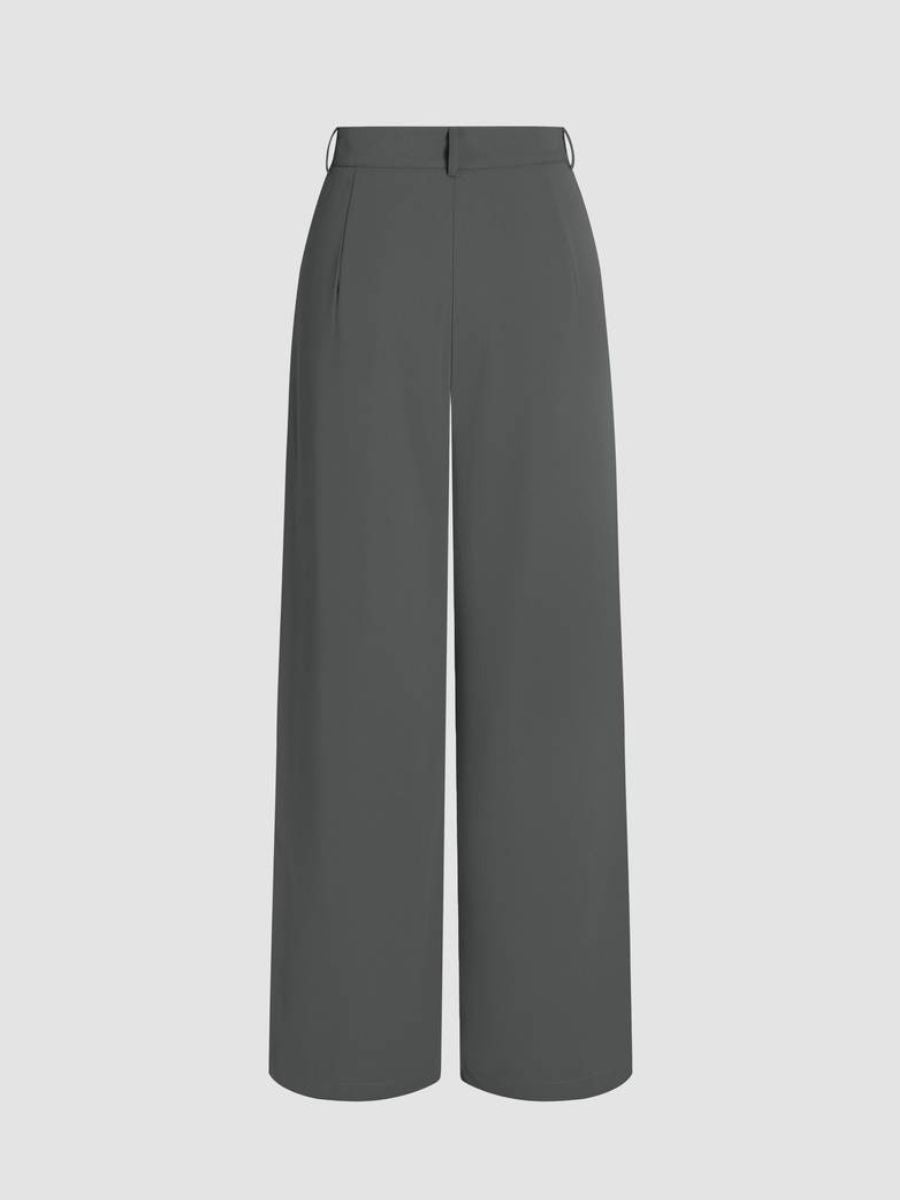 Pantalón elegante con drapeado ancho