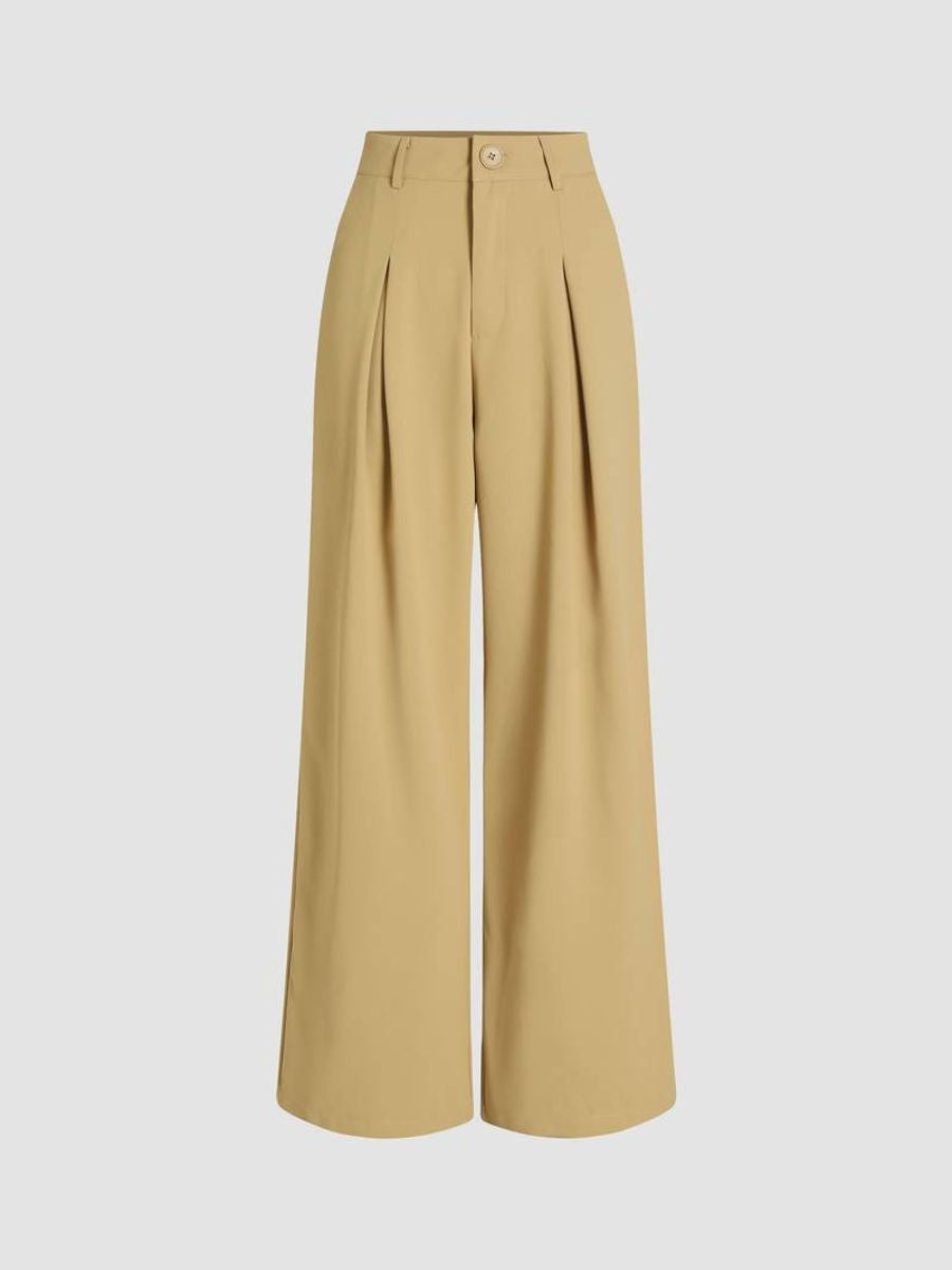 Pantalón elegante con drapeado ancho