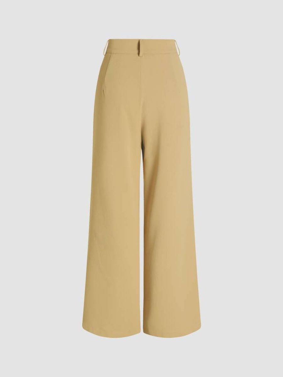 Pantalón elegante con drapeado ancho