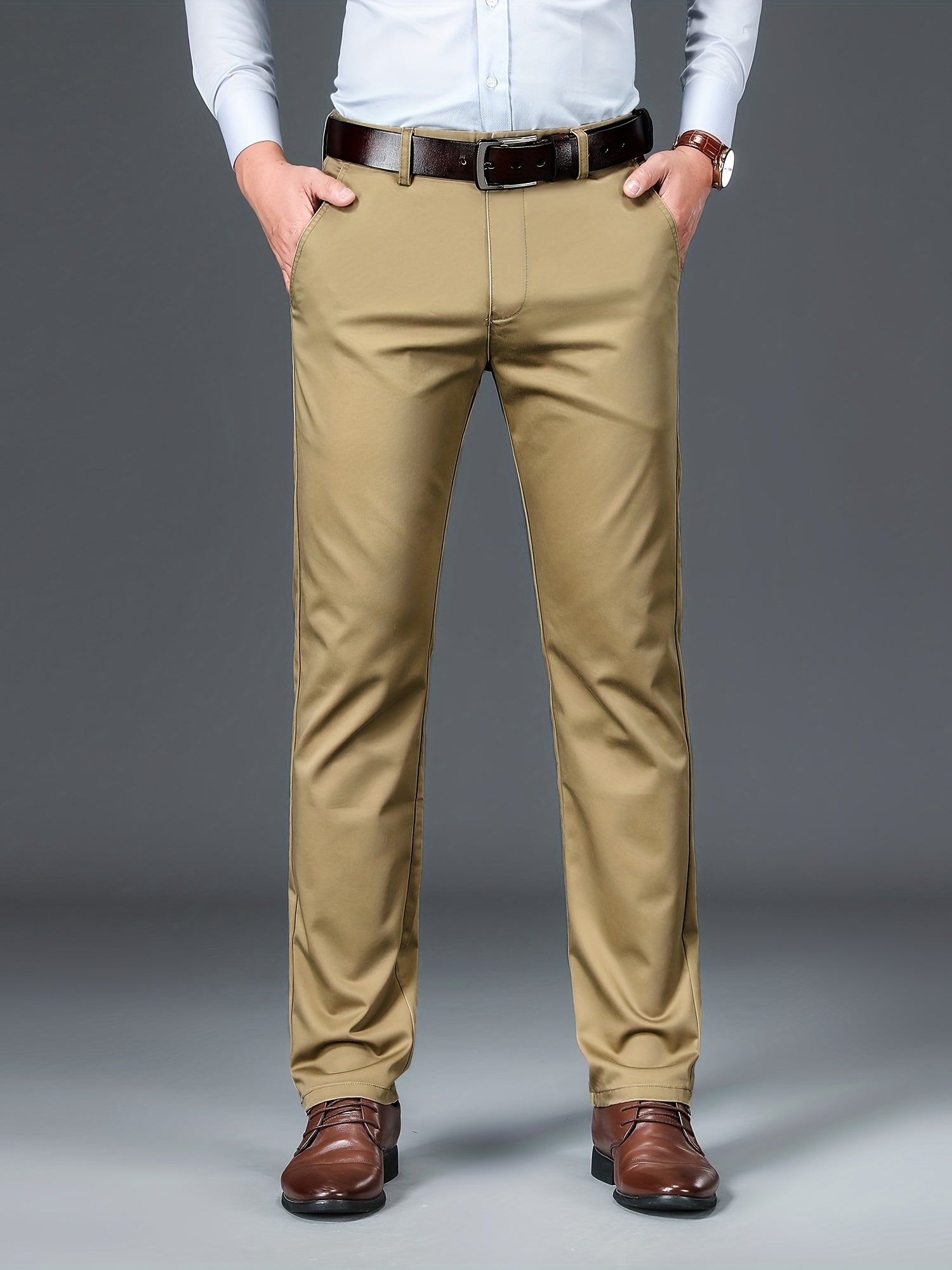 Pantalón clásico ligeramente elástico para hombre